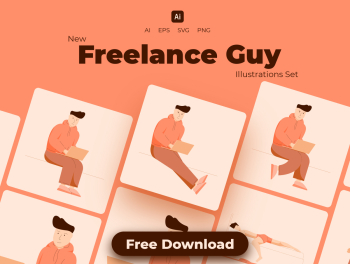 Freelance Guy Illustrations Set Freelance Guy Illustrations Set