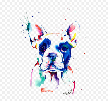 French Bulldog Watercolor painting Drawing - Bulldog 