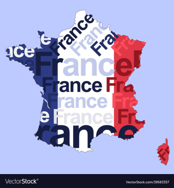 french flag in france map