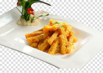 French fries European cuisine Vegetarian cuisine Junk food French cuisine, Fried pumpkin transparent background PNG clipart