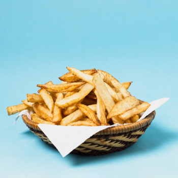 French fries on blue background Free Photo French fries on blue background Free Photo