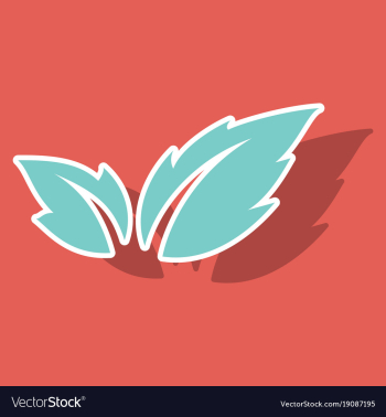 Fresh basil leaves icon sticker of basil leaves vector image Fresh basil leaves icon sticker of basil leaves vector image