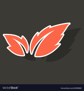 Fresh basil leaves icon sticker of basil leaves vector image Fresh basil leaves icon sticker of basil leaves vector image
