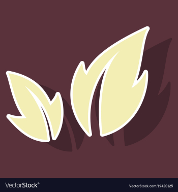 Fresh basil leaves icon sticker of basil leaves vector image Fresh basil leaves icon sticker of basil leaves vector image