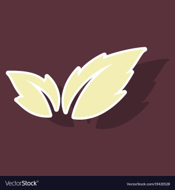 Fresh basil leaves icon sticker of basil leaves vector image Fresh basil leaves icon sticker of basil leaves vector image