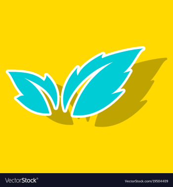 Fresh basil leaves icon sticker of basil leaves vector image Fresh basil leaves icon sticker of basil leaves vector image