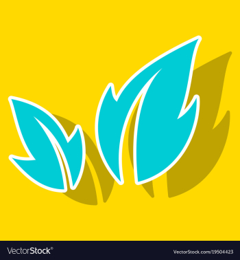 Fresh basil leaves icon sticker of basil leaves vector image Fresh basil leaves icon sticker of basil leaves vector image