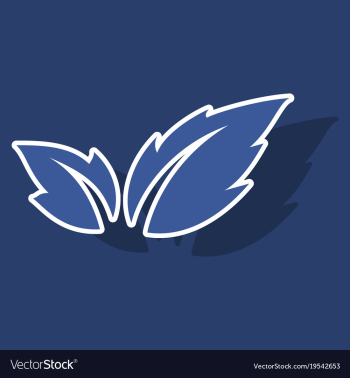 Fresh basil leaves icon sticker of basil leaves vector image Fresh basil leaves icon sticker of basil leaves vector image
