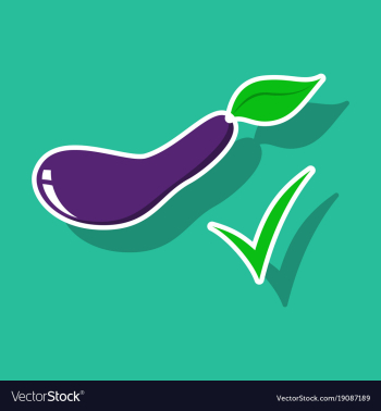 Fresh eggplant vegetable isolated icon eggplant vector image Fresh eggplant vegetable isolated icon eggplant vector image
