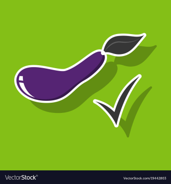 Fresh eggplant vegetable isolated icon eggplant vector image Fresh eggplant vegetable isolated icon eggplant vector image