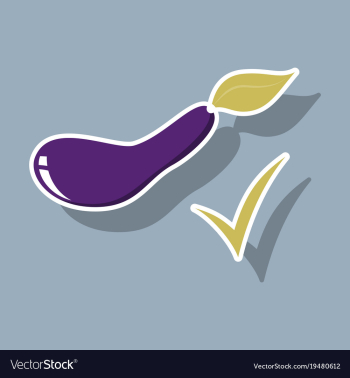 Fresh eggplant vegetable isolated icon eggplant vector image Fresh eggplant vegetable isolated icon eggplant vector image