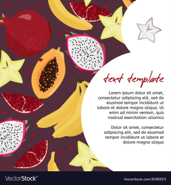 fresh fruits template bright food card