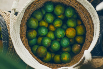 Fresh Organic limes at Farmers Market