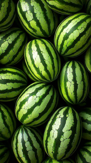 Fresh Watermelons Piled Together