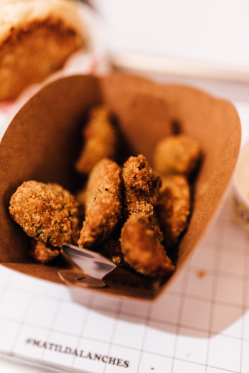 Fried Food In Brown Carton Fried Food In Brown Carton