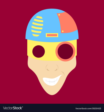 Friendly robot character with flat cartoon vector image Friendly robot character with flat cartoon vector image