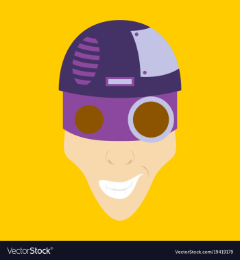 Friendly robot character with flat cartoon vector image Friendly robot character with flat cartoon vector image
