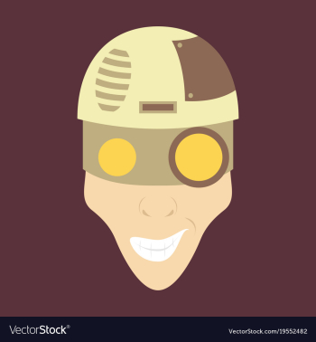 Friendly robot character with flat cartoon vector image Friendly robot character with flat cartoon vector image
