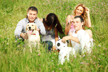 friends and dog friends and dog