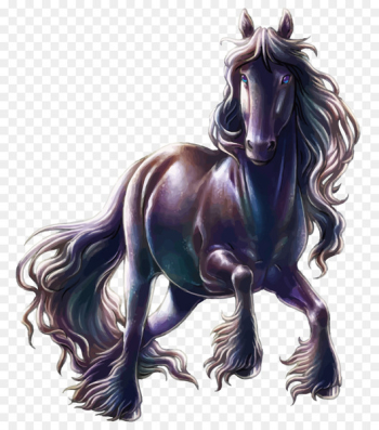 Friesian horse Arabian horse Curly Horse Howrse Mane - Horse cartoon 
