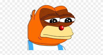 Frog Face Nose Orange Cartoon Head Clip Art Food - Instabuttons Sad Pepe The Frog 2.25&quot; Pinback Button
