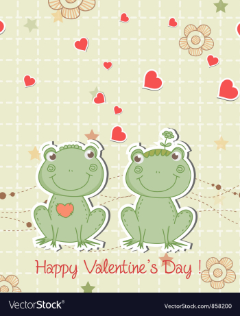 Frogs in love vector image Frogs in love vector image