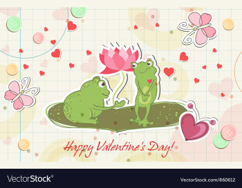 Frogs in love vector image Frogs in love vector image