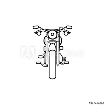 Front of motorbike hand drawn outline doodle icon