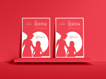 Front View A3 Papers Poster Mockup - Poster Mockup