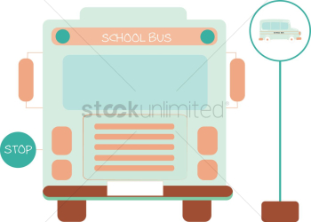 Front view of a school bus Front view of a school bus