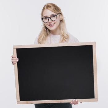 Front view young woman with mock-up Free Photo