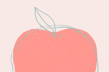 Fruit doodle pink apple psd copy space Fruit doodle pink apple psd copy space