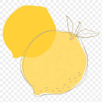 Fruit doodle yellow lemon png copy space Fruit doodle yellow lemon png copy space