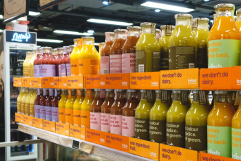 Fruit juices in supermarket Fruit juices in supermarket