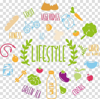 Fruits and vegetables illustration, Healthy diet Nutrition Lifestyle Eating, healthy transparent background PNG clipart