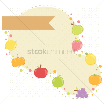 Fruits background with banner Fruits background with banner