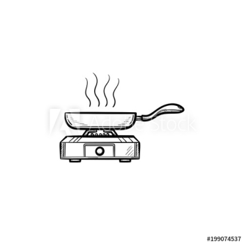 Frying pan hand drawn outline doodle icon Frying pan hand drawn outline doodle icon