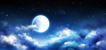 Full moon in night sky with stars and clouds scene Free Vector Full moon in night sky with stars and clouds scene Free Vector
