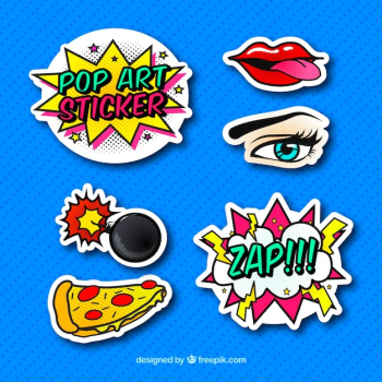 Fun stickers with comic style Fun stickers with comic style