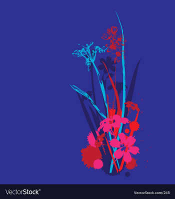 Funky flowers design vector image