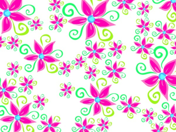 funky groovy daisy flower pattern on white (vector)