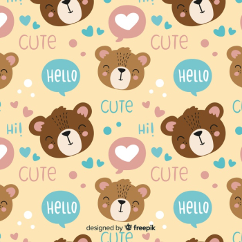 Funny doodle animals and words pattern Funny doodle animals and words pattern