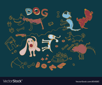 Funny doodles vector image Funny doodles vector image