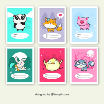 Funny hand drawn animal cards Funny hand drawn animal cards