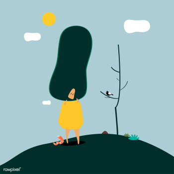 Funny illustration of a woman wearing tree le.. | Free stock vector - 462126 Funny illustration of a woman wearing tree le.. | Free stock vector - 462126