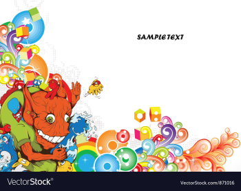 Funny monsters background vector image