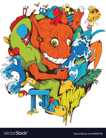 Funny monsters vector image