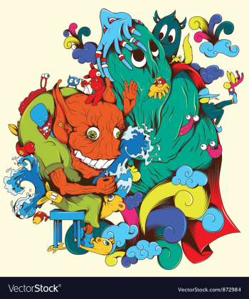 Funny monsters vector image