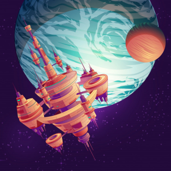 Future deep space exploration cartoon Future deep space exploration cartoon