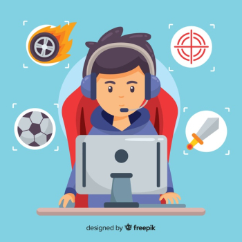 Futuristic background of a computer gamer Free Vector Futuristic background of a computer gamer Free Vector
